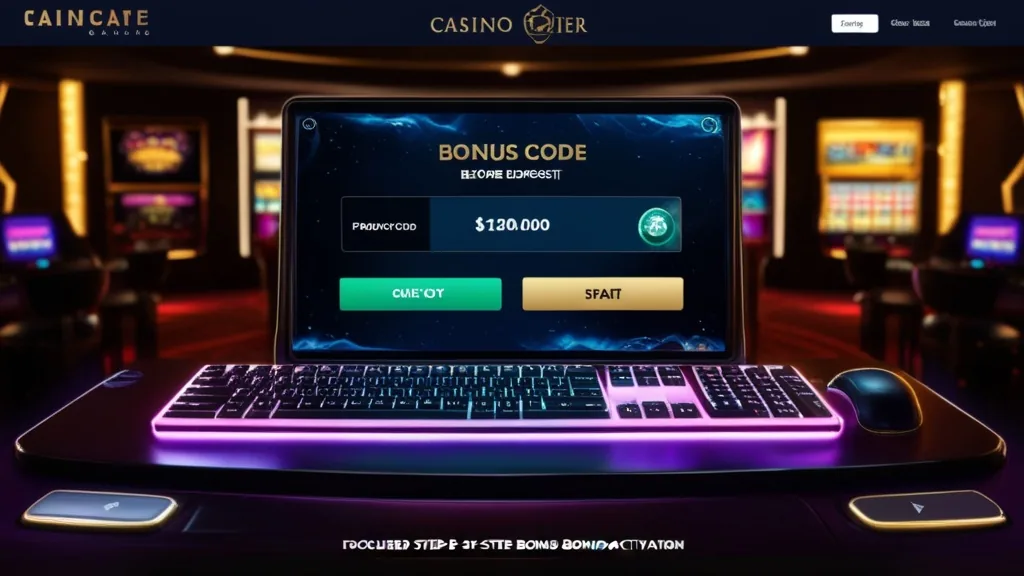 Kassenbereich mit Eingabefeld für den Casino-Bonuscode