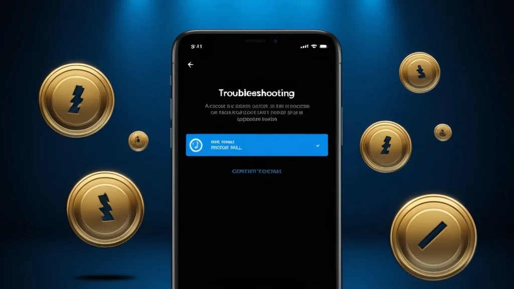 Smartphone mit Fehlermeldung beim App-Download in dunkler Casino-Optik
