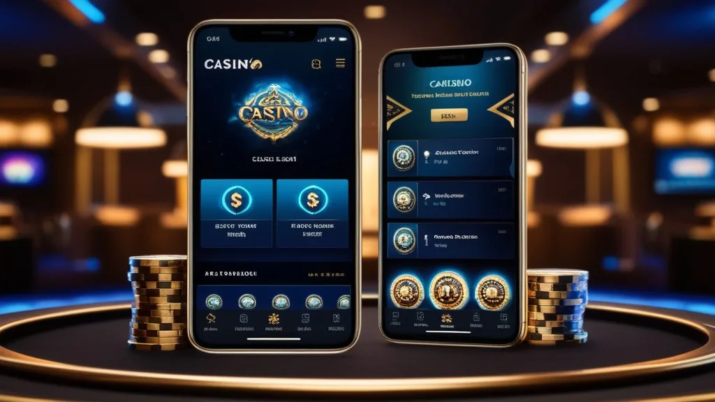 Smartphone mit übersichtlicher Casino-Oberfläche und dunkler Beleuchtung